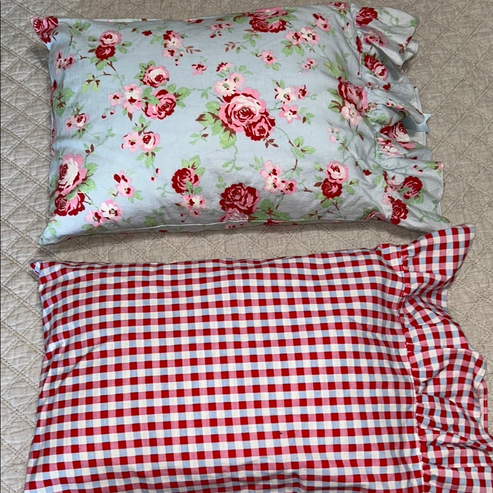 Set of two Cath Kidston for IKEA fabric boudoir throw pillows